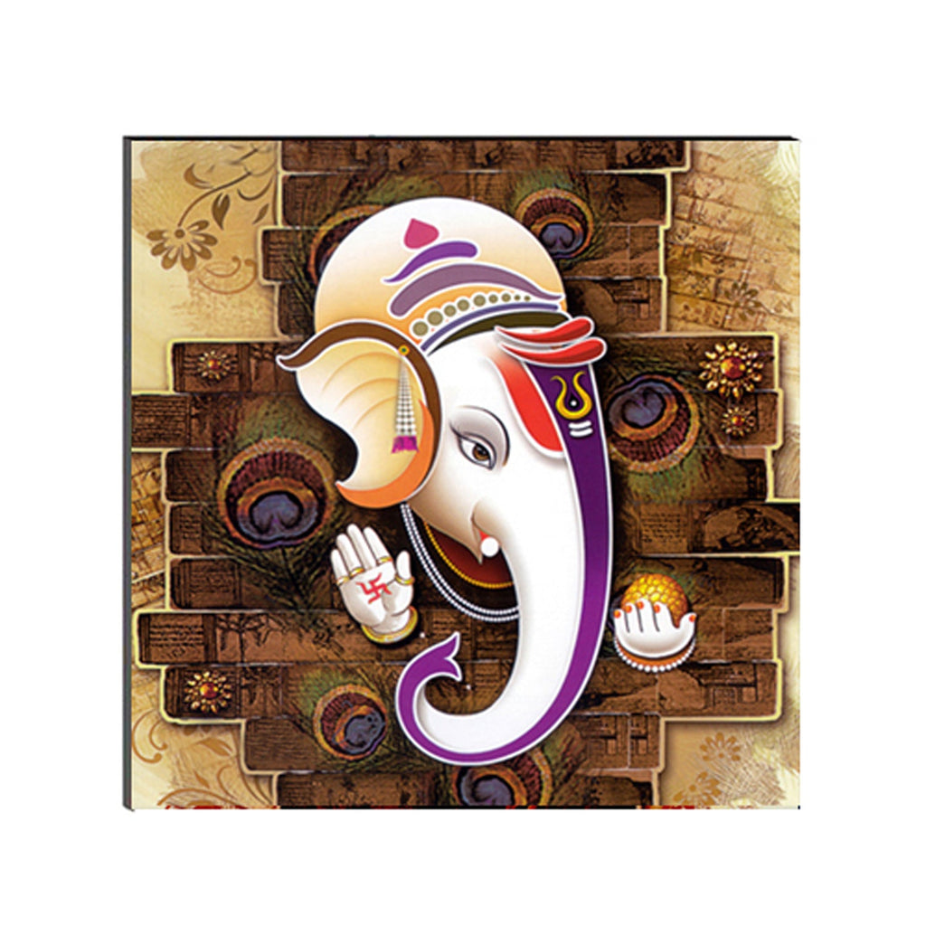 6MM MDF Lord Ganesha Satin Matt Texture UV Art Painting Kafalo