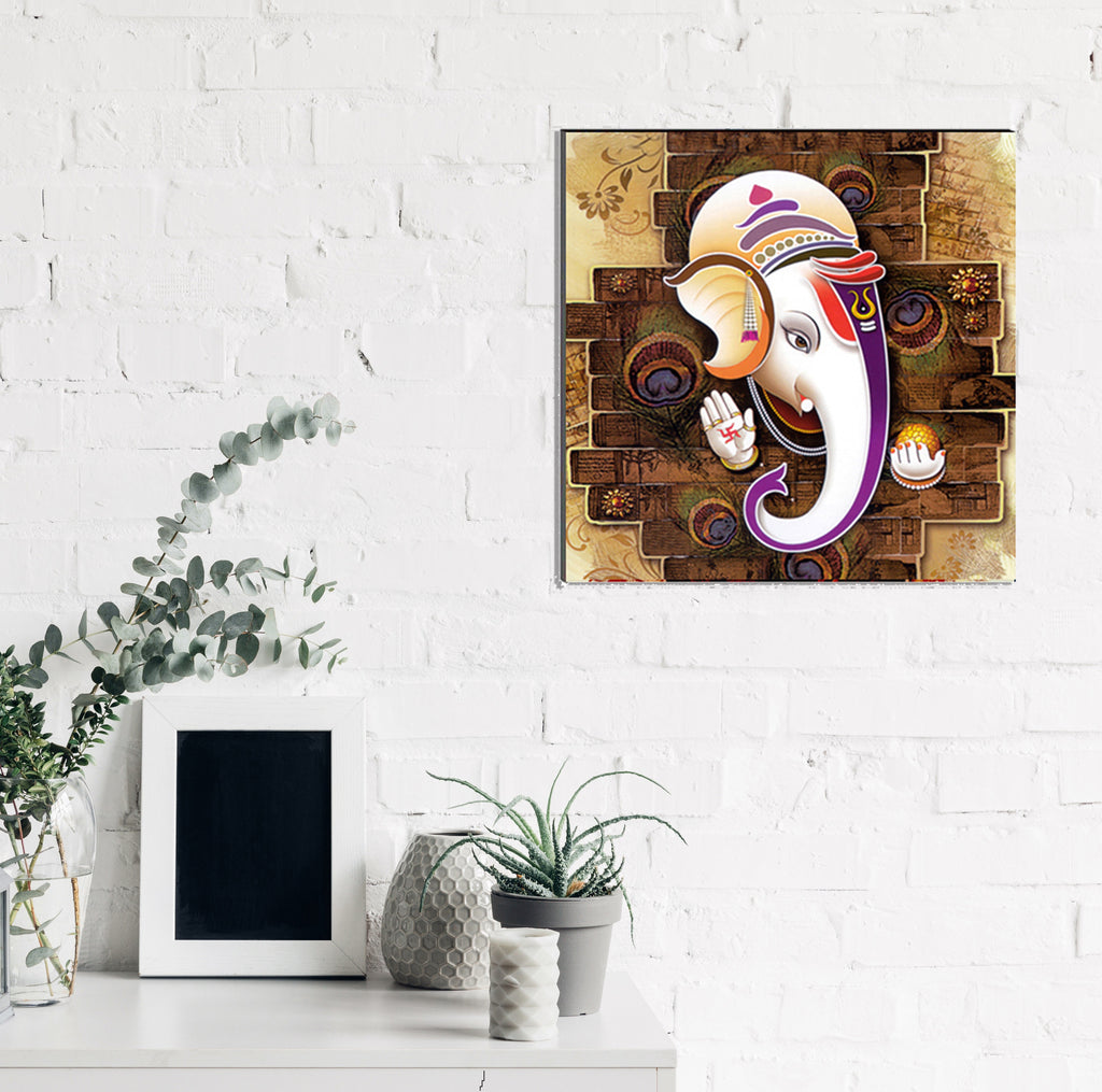 6MM MDF Lord Ganesha Satin Matt Texture UV Art Painting Kafalo