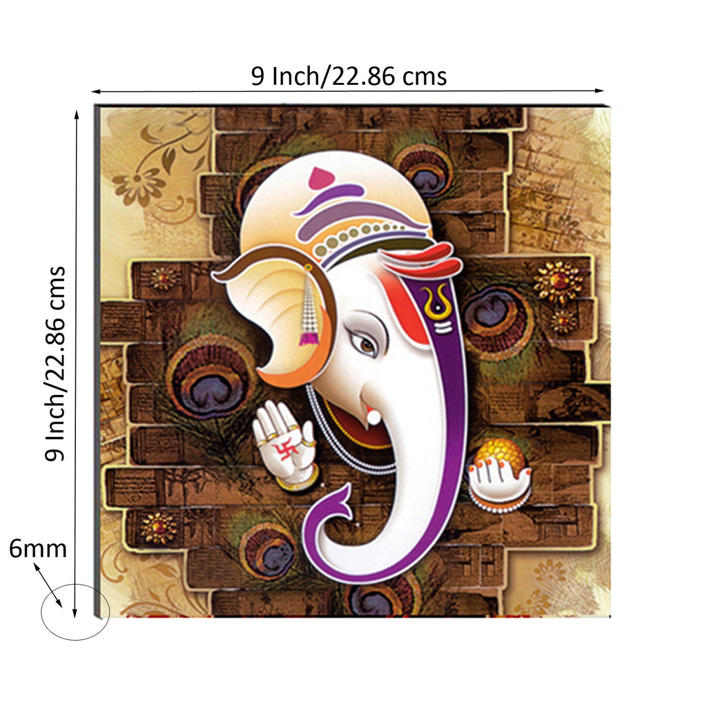 6MM MDF Lord Ganesha Satin Matt Texture UV Art Painting Kafalo