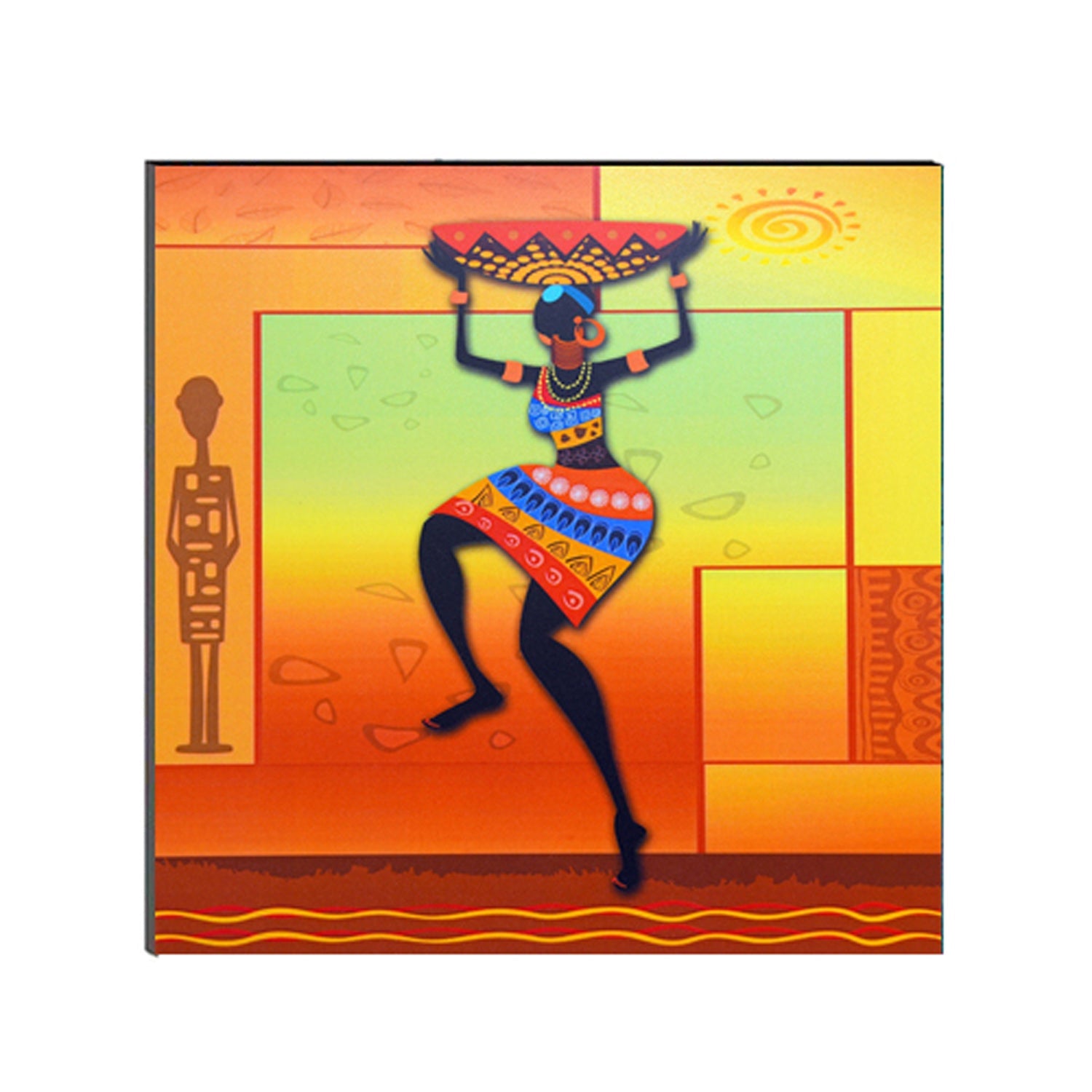 Tribal Woman Painting Digital Printed Wall Art Kafalo