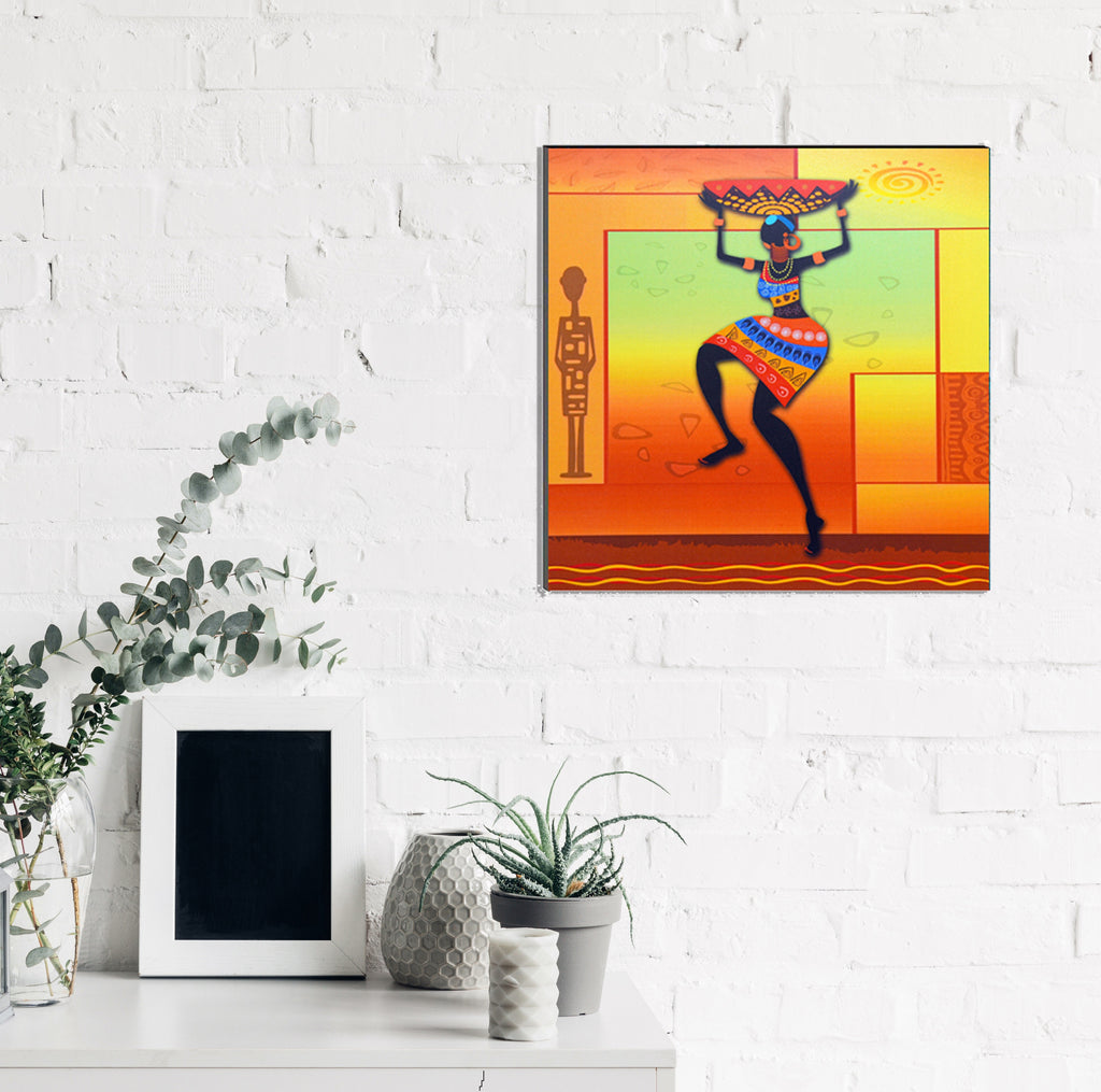 Tribal Woman Painting Digital Printed Wall Art Kafalo