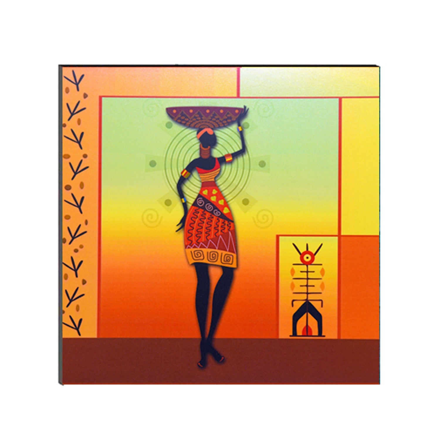 Tribal Woman Painting Digital Printed Wall Art Kafalo