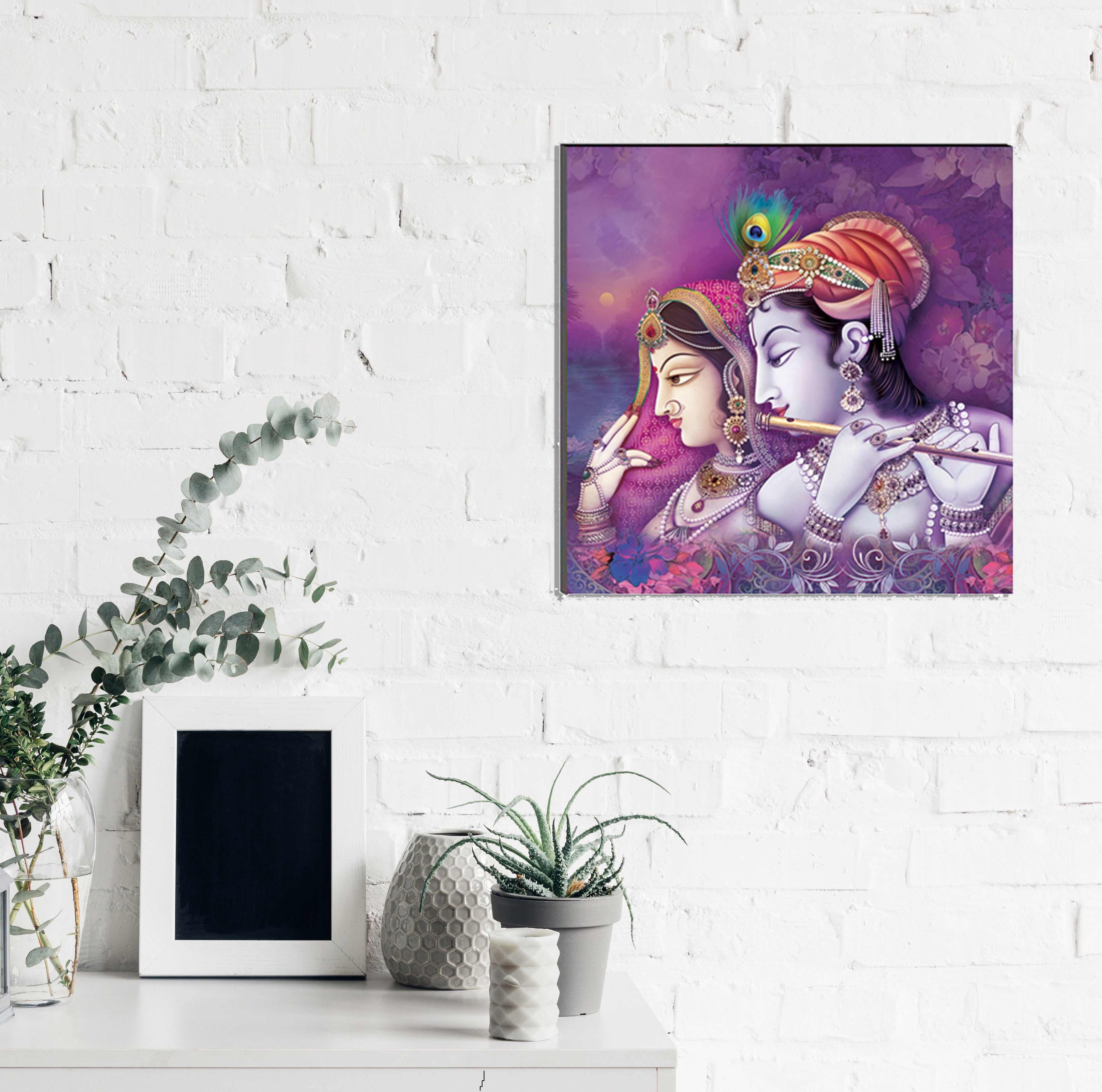 6MM MDF Radha Krishna Satin Matt Texture UV Art Painting Kafalo
