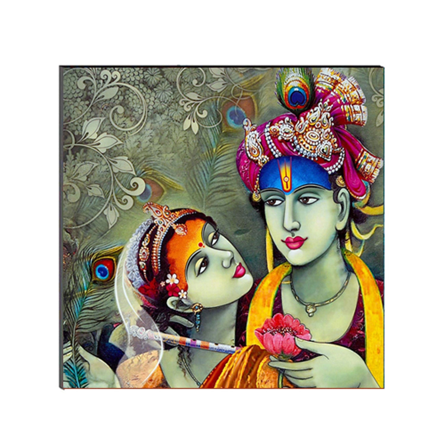 6MM MDF Radha Krishna Satin Matt Texture UV Art Painting Kafalo