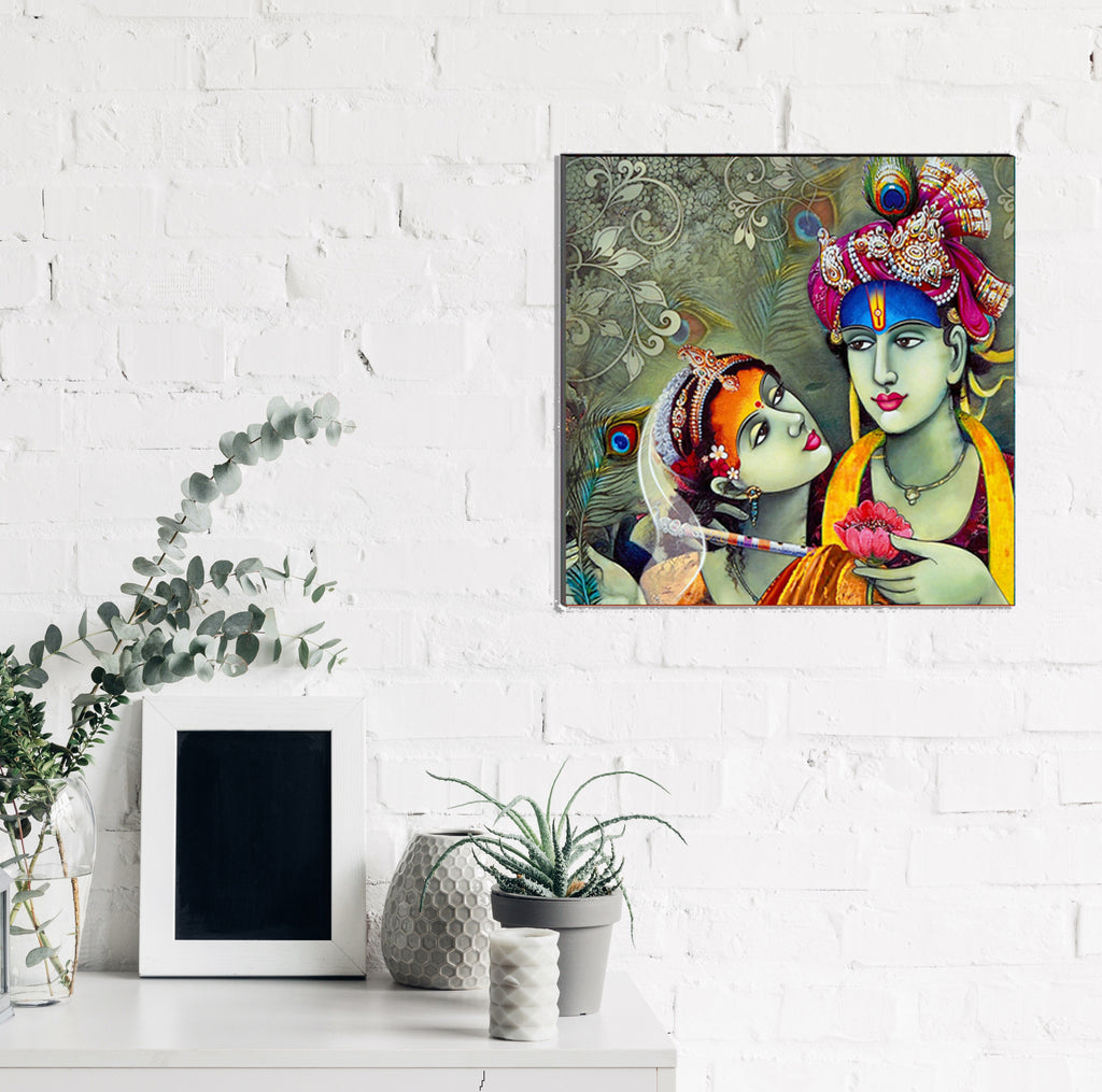 6MM MDF Radha Krishna Satin Matt Texture UV Art Painting Kafalo