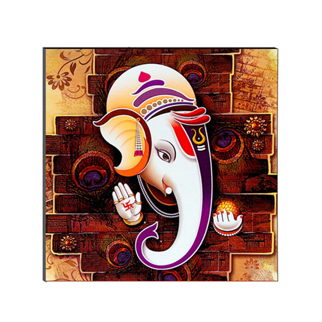 6MM MDF Lord Ganesha Satin Matt Texture UV Art Painting Kafalo