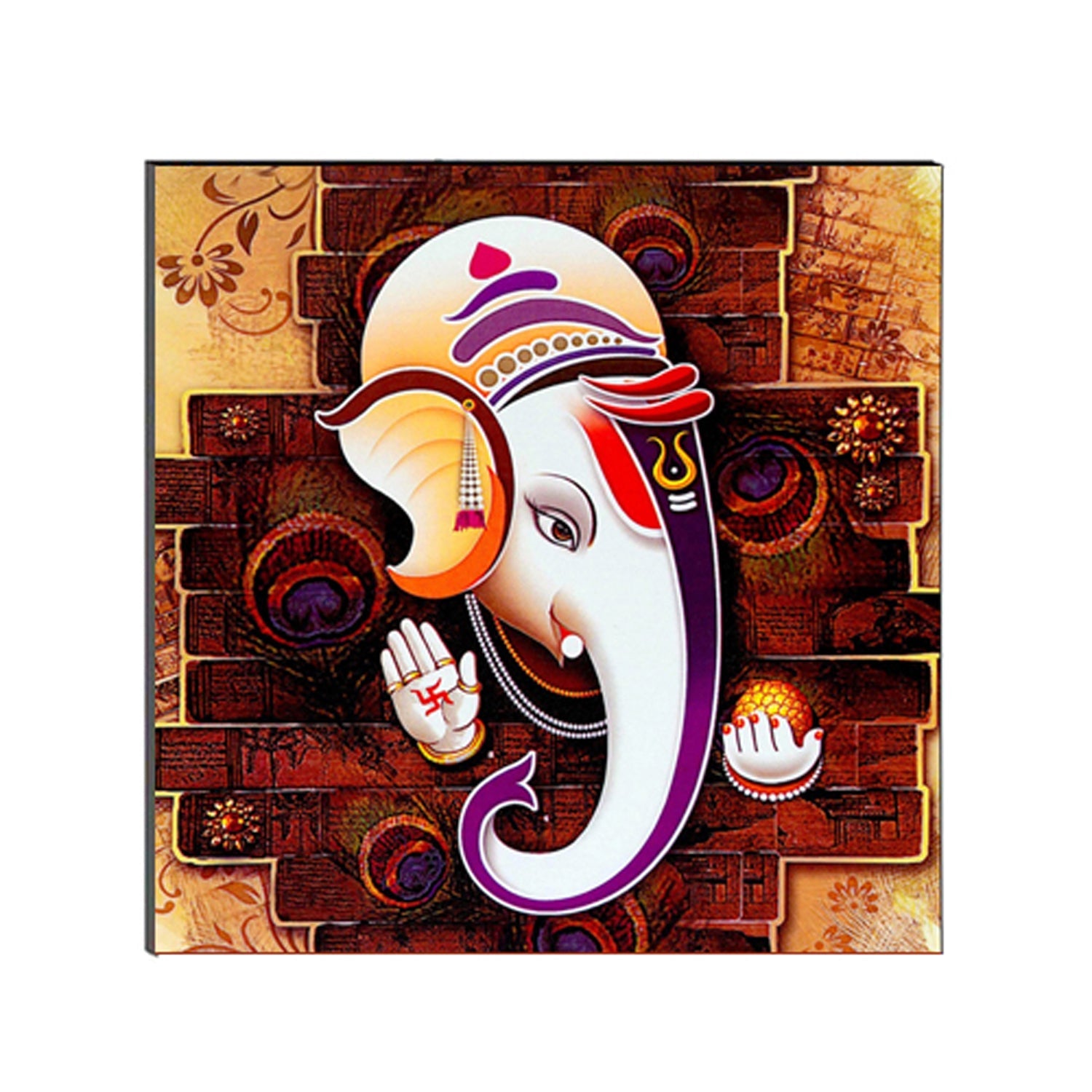 6MM MDF Lord Ganesha Satin Matt Texture UV Art Painting Kafalo
