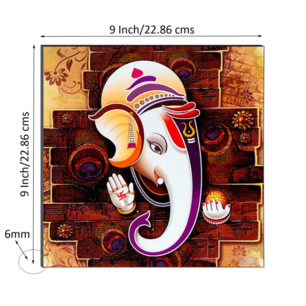 6MM MDF Lord Ganesha Satin Matt Texture UV Art Painting Kafalo