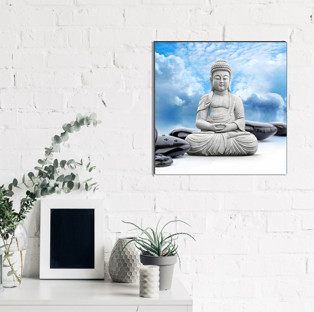 Meditating Lord Buddha Painting Digital Printed Religious Wall Art Kafalo