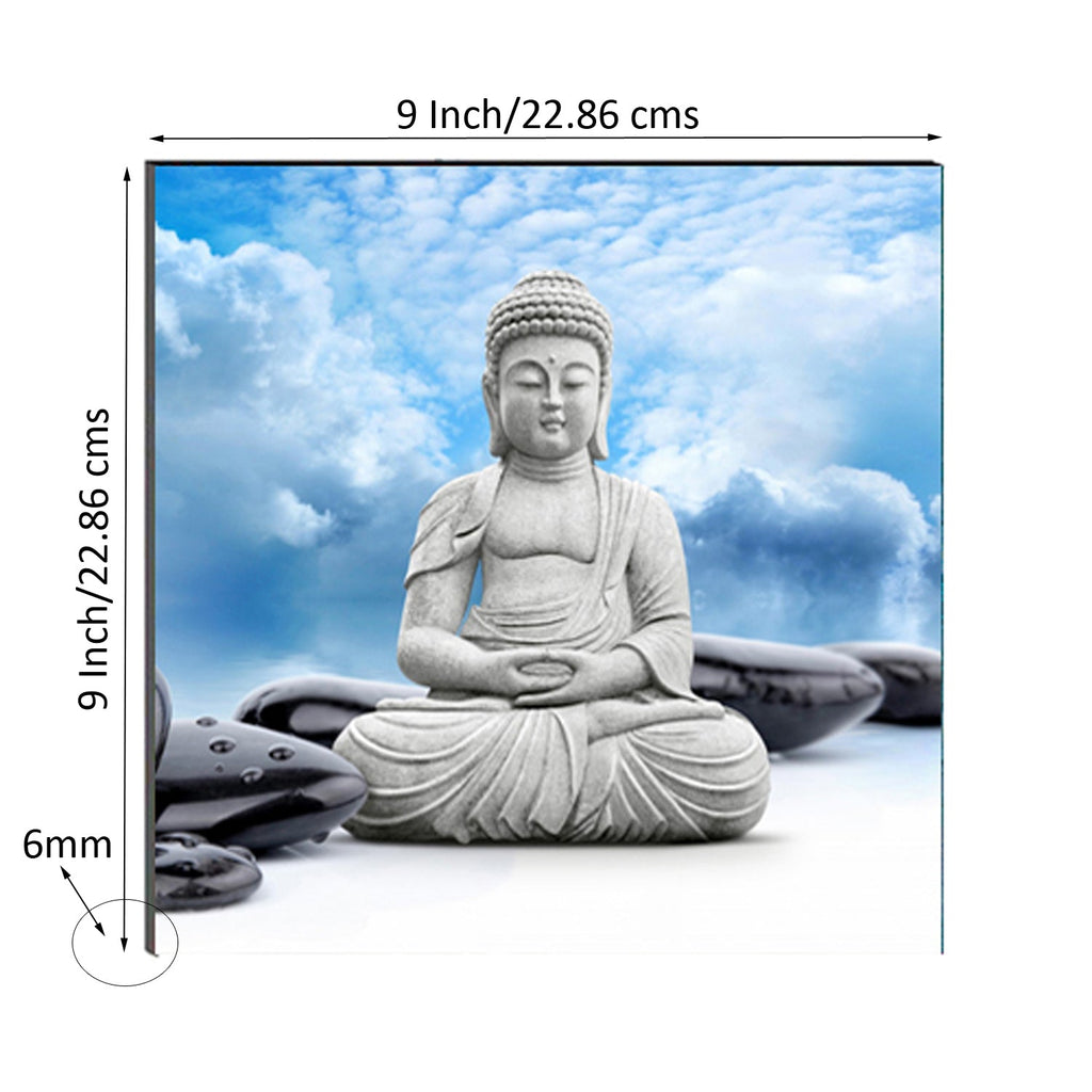 Meditating Lord Buddha Painting Digital Printed Religious Wall Art Kafalo