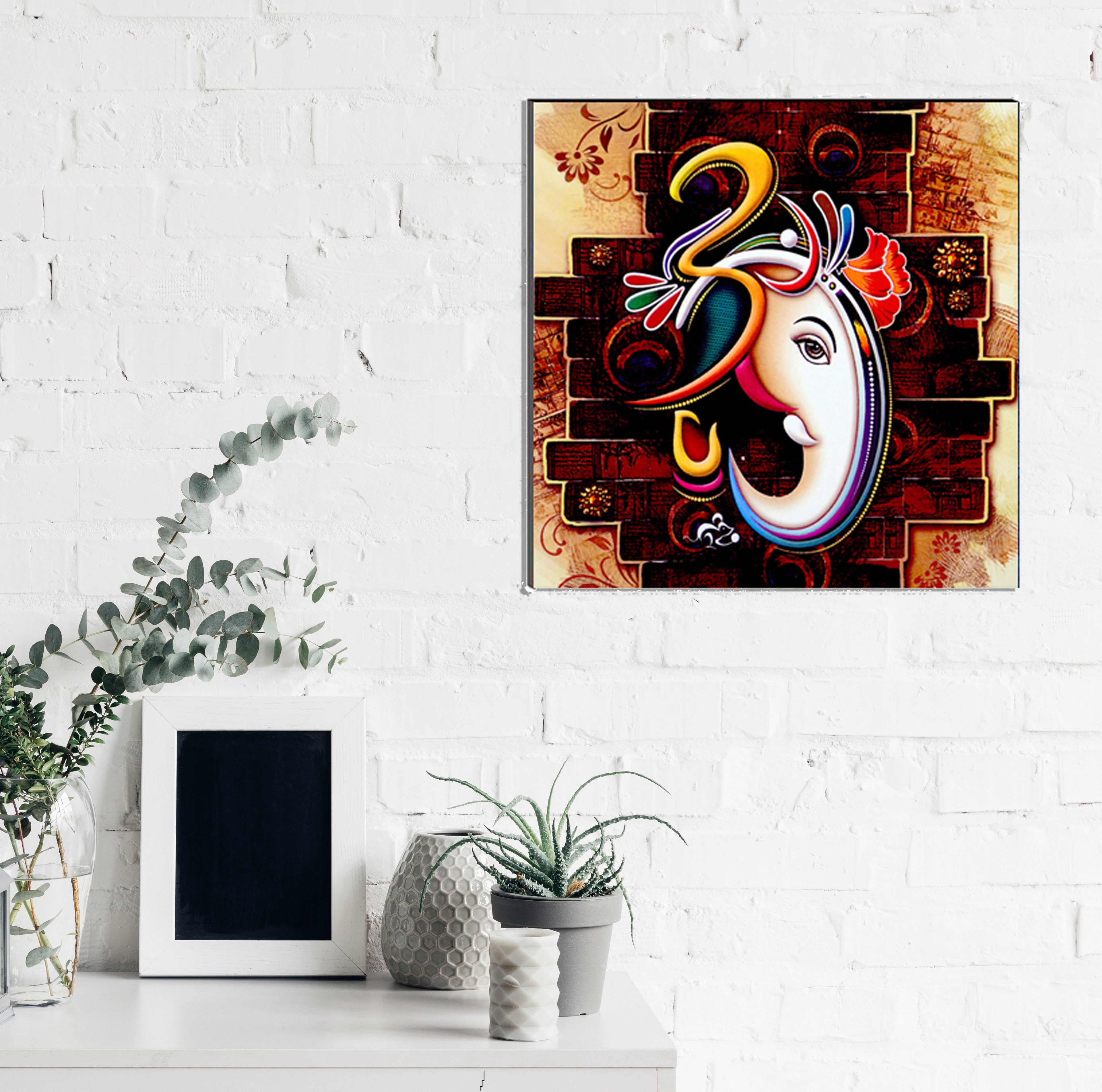 6MM MDF Lord Ganesha Satin Matt Texture UV Art Painting Kafalo