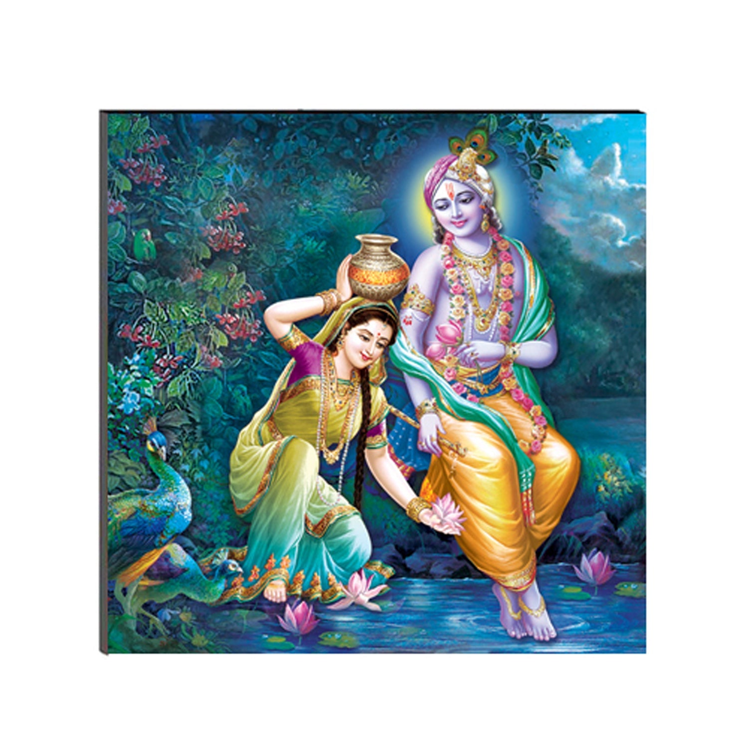 6MM MDF Radha Krishna Satin Matt Texture UV Art Painting Kafalo