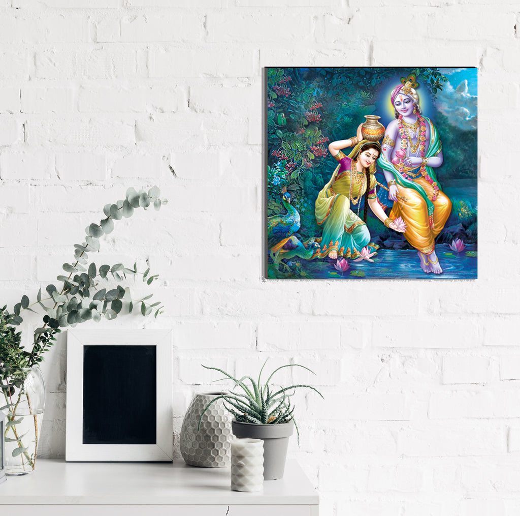 6MM MDF Radha Krishna Satin Matt Texture UV Art Painting Kafalo