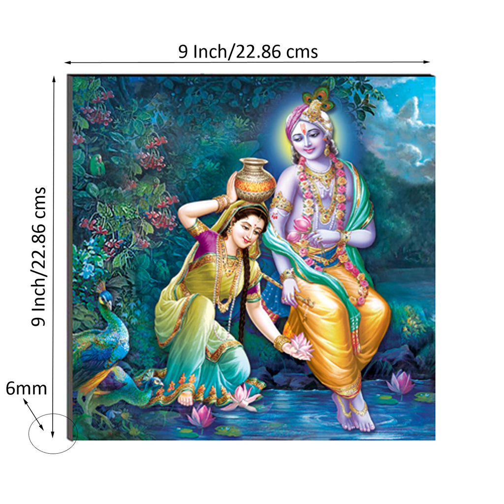 6MM MDF Radha Krishna Satin Matt Texture UV Art Painting Kafalo
