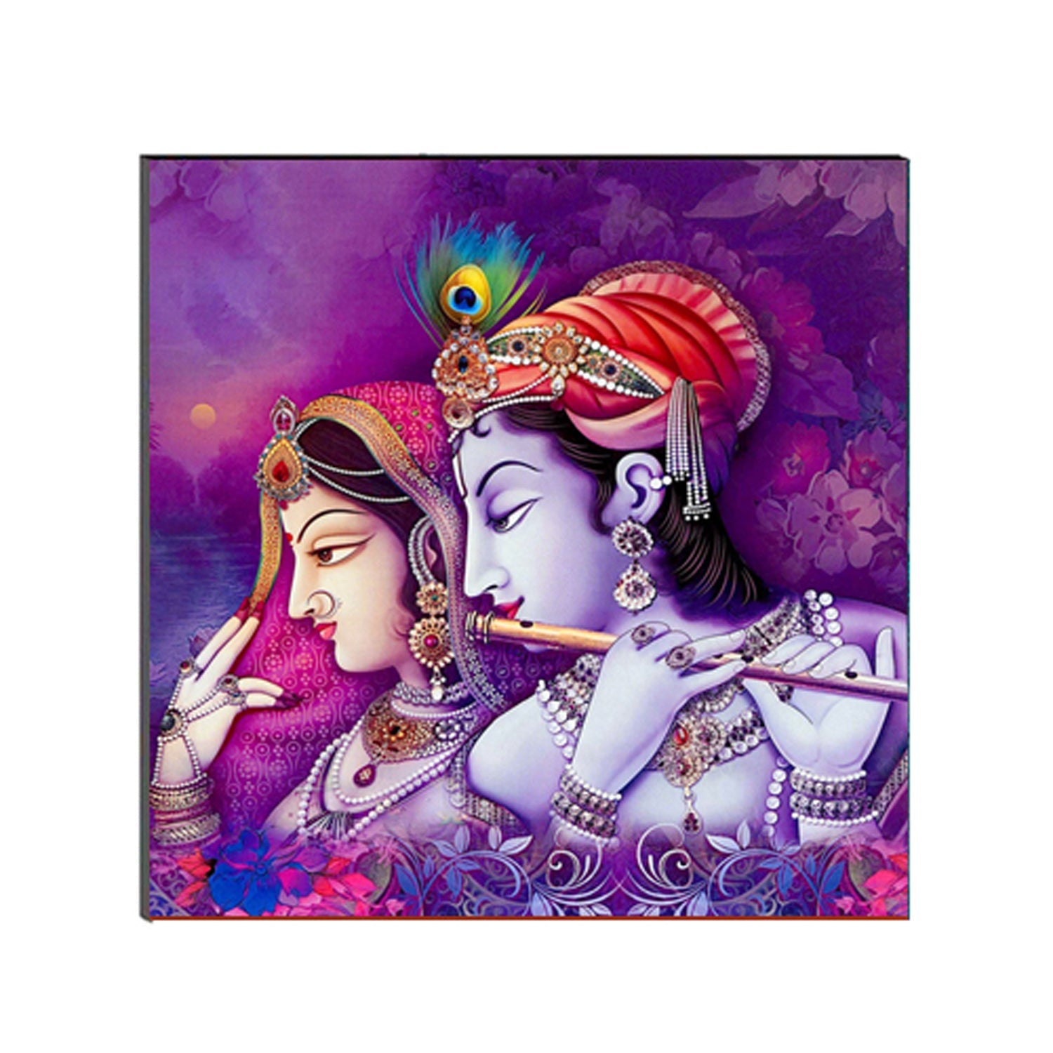 6MM MDF Radha Krishna Satin Matt Texture UV Art Painting Kafalo