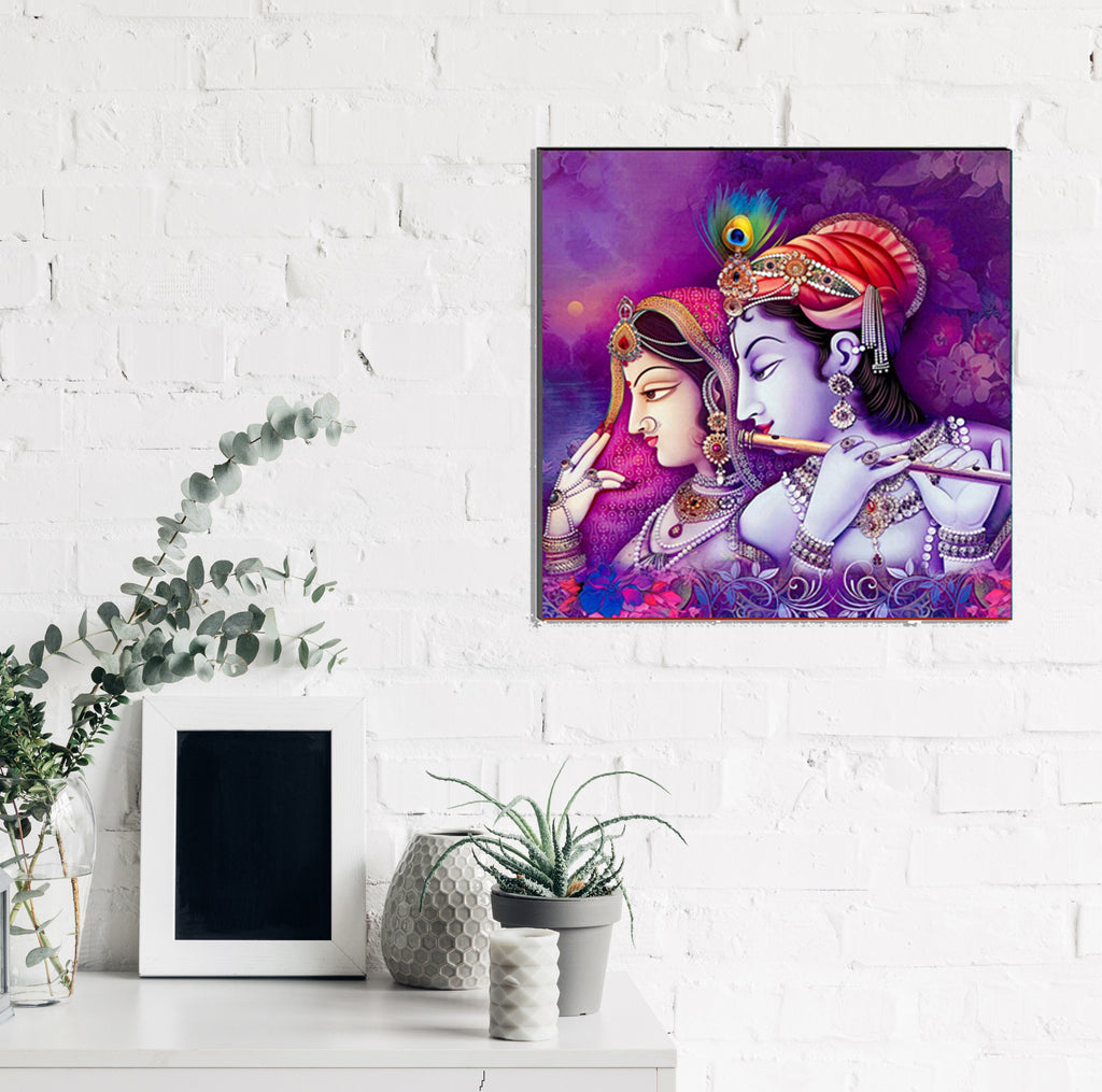 6MM MDF Radha Krishna Satin Matt Texture UV Art Painting Kafalo