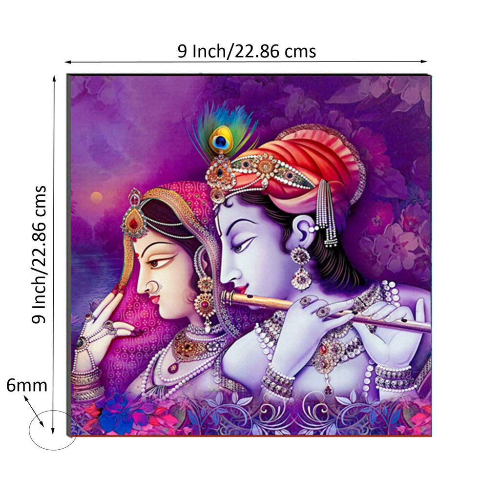 6MM MDF Radha Krishna Satin Matt Texture UV Art Painting Kafalo