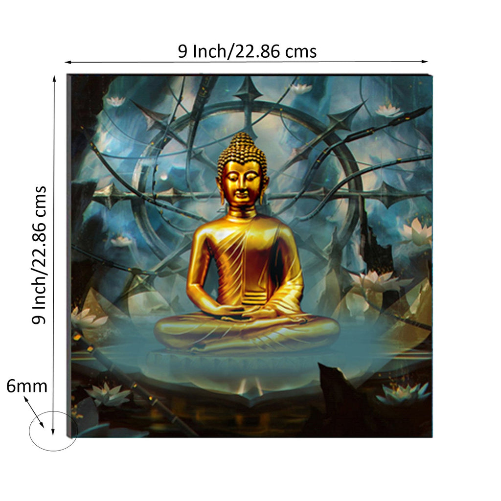 Meditating Lord Buddha Painting Digital Printed Religious Wall Art Kafalo