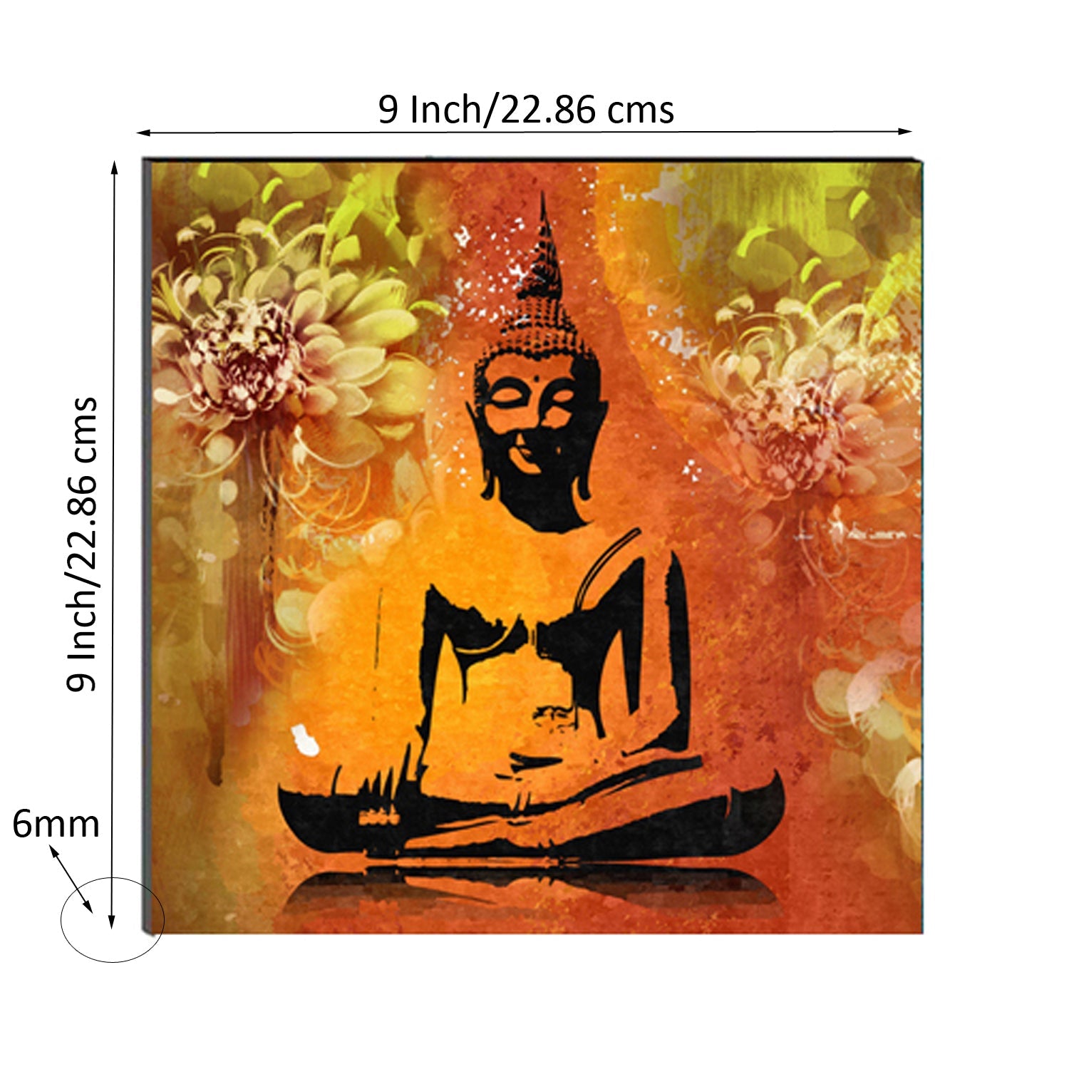 Meditating Lord Buddha Painting Digital Printed Religious Wall Art Kafalo