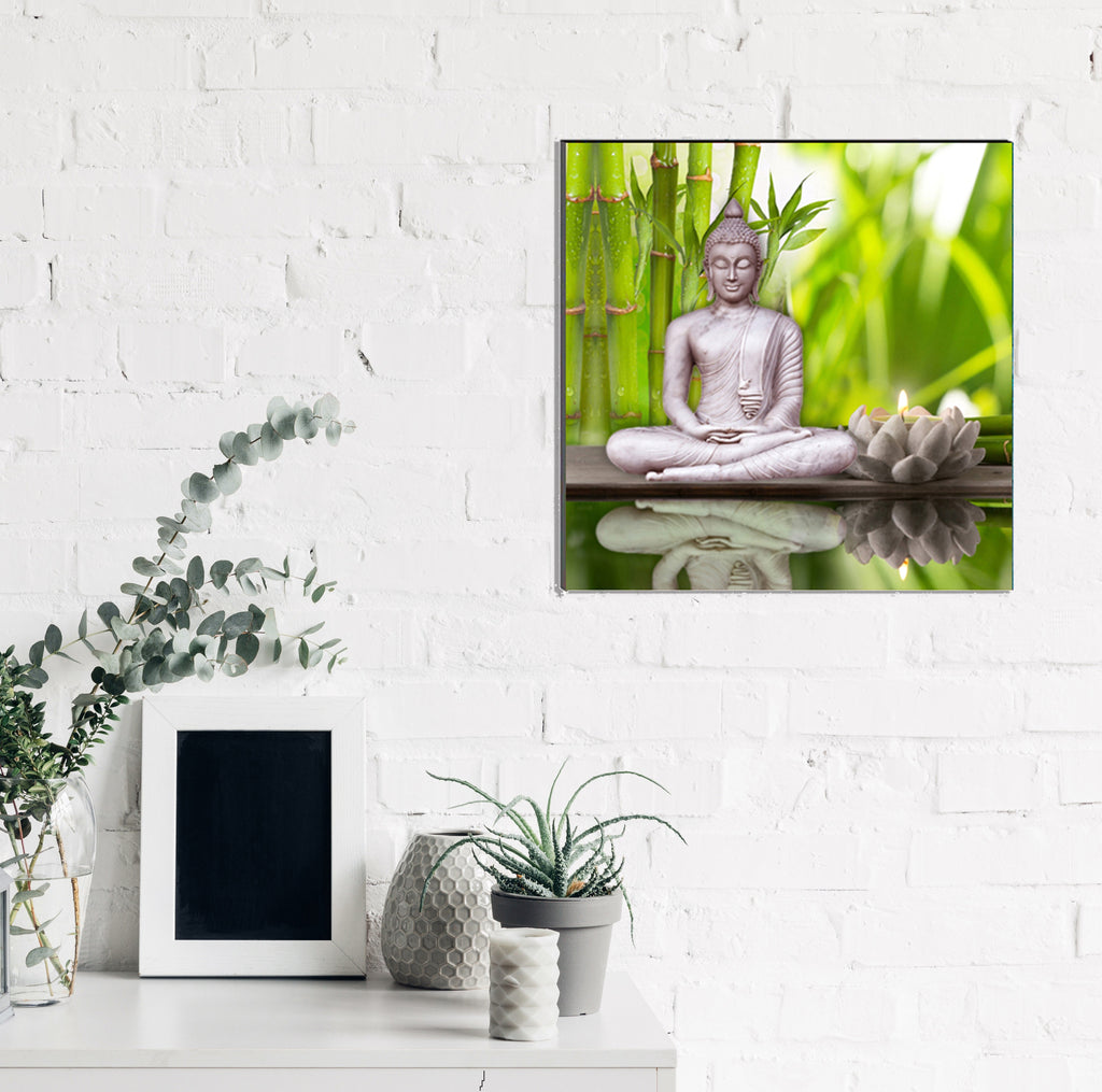 Meditating Lord Buddha Painting Digital Printed Religious Wall Art Kafalo