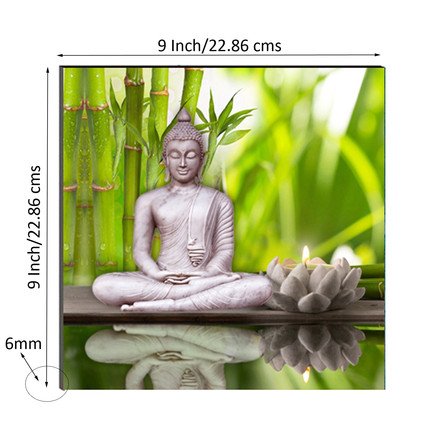 Meditating Lord Buddha Painting Digital Printed Religious Wall Art Kafalo