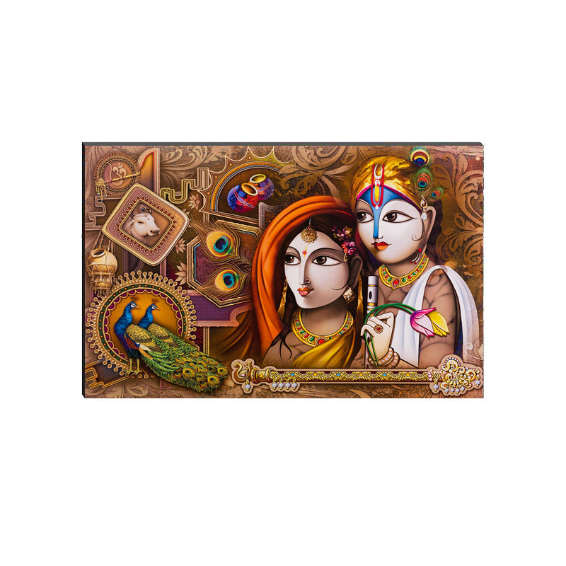 6MM MDF Radha Krishna Satin Matt Texture UV Art Painting Kafalo