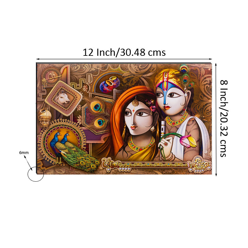 6MM MDF Radha Krishna Satin Matt Texture UV Art Painting Kafalo