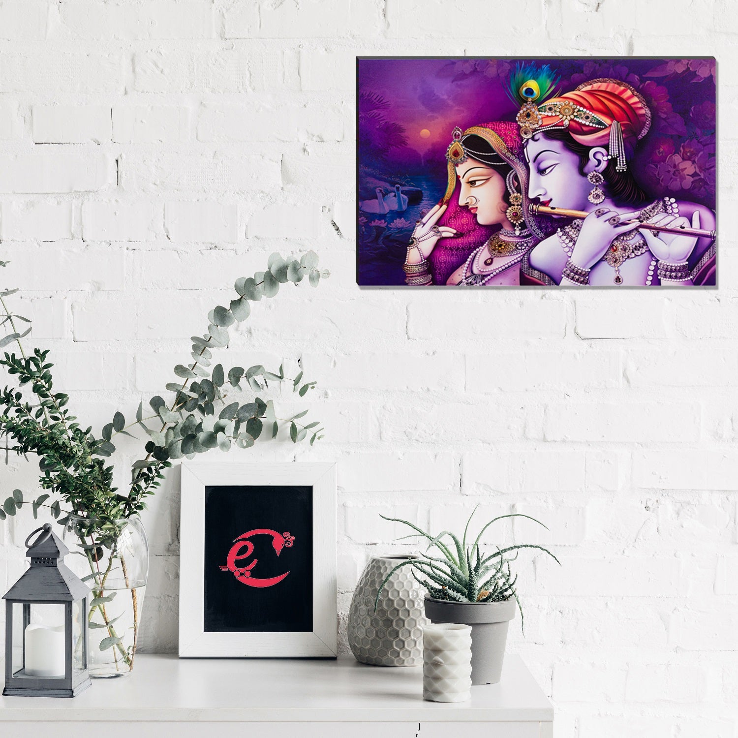 6MM MDF Radha Krishna Satin Matt Texture UV Art Painting Kafalo