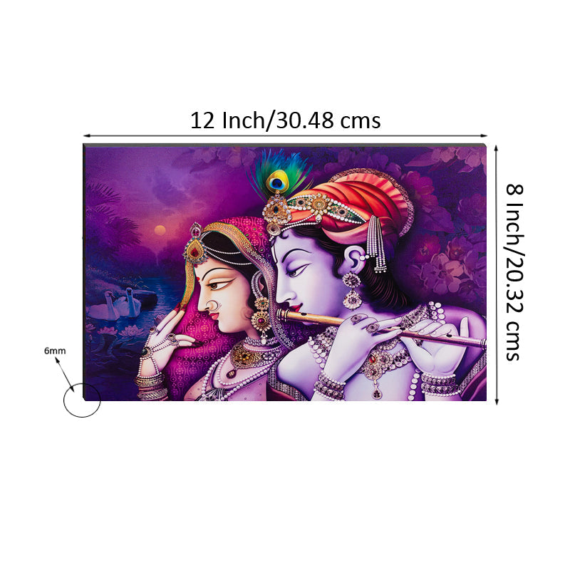 6MM MDF Radha Krishna Satin Matt Texture UV Art Painting Kafalo