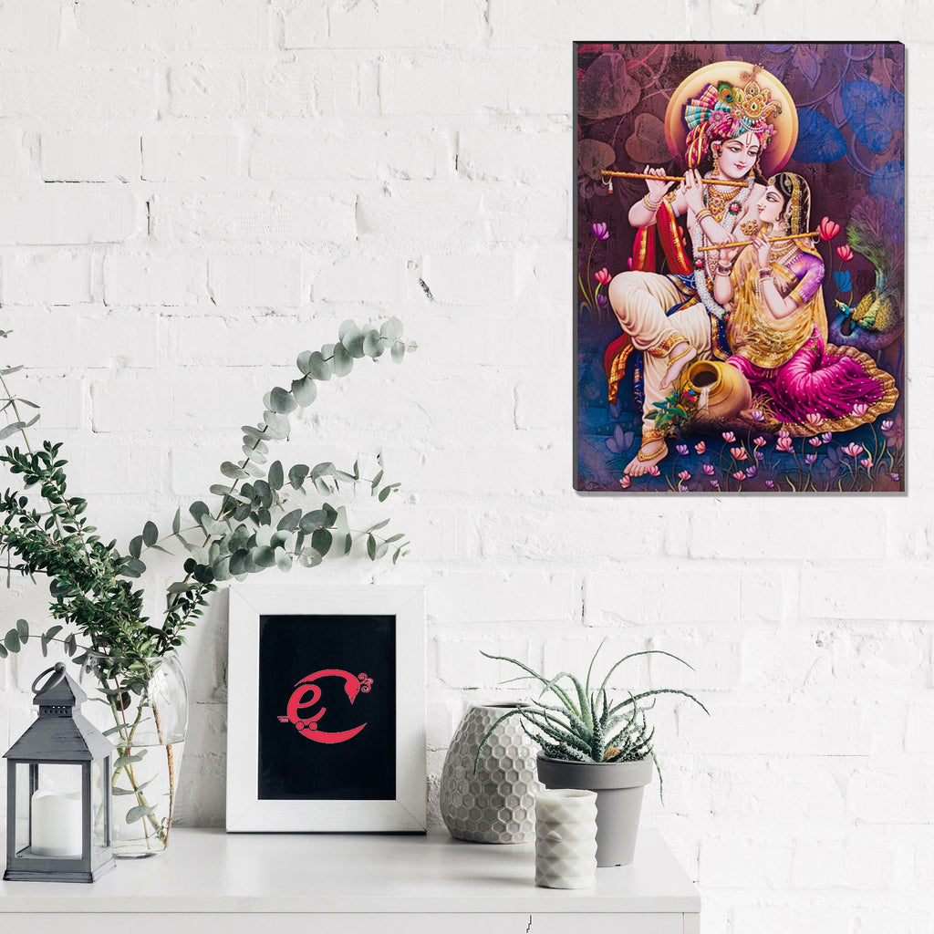 6MM MDF Radha Krishna Satin Matt Texture UV Art Painting Kafalo
