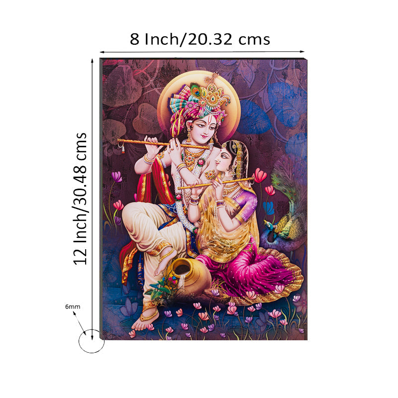6MM MDF Radha Krishna Satin Matt Texture UV Art Painting Kafalo
