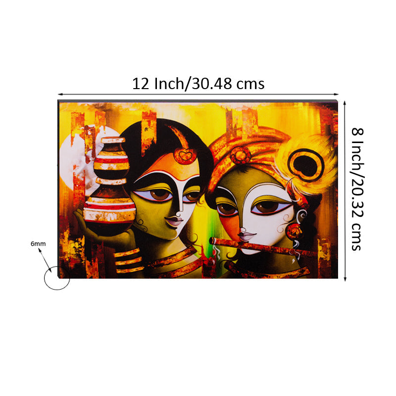 6MM MDF Radha Krishna Satin Matt Texture UV Art Painting Kafalo