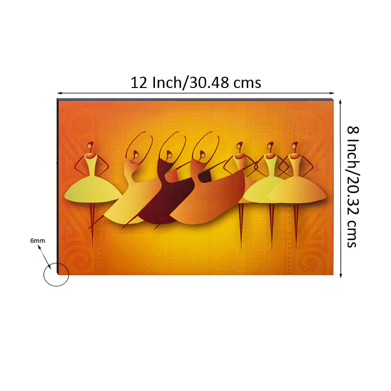 6MM MDF Abstract Dancing Girls Satin Matt Texture UV Art Painting Kafalo
