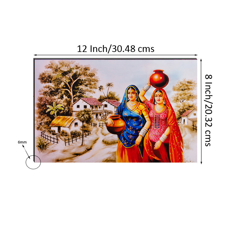 6MM MDF Village View Satin Matt Texture UV Art Painting Kafalo