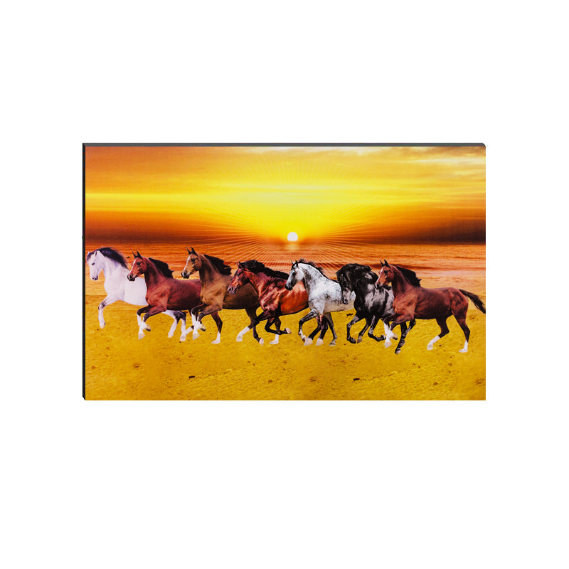 6MM MDF 7 Lucky Running Horses Satin Matt Texture UV Art Painting Kafalo