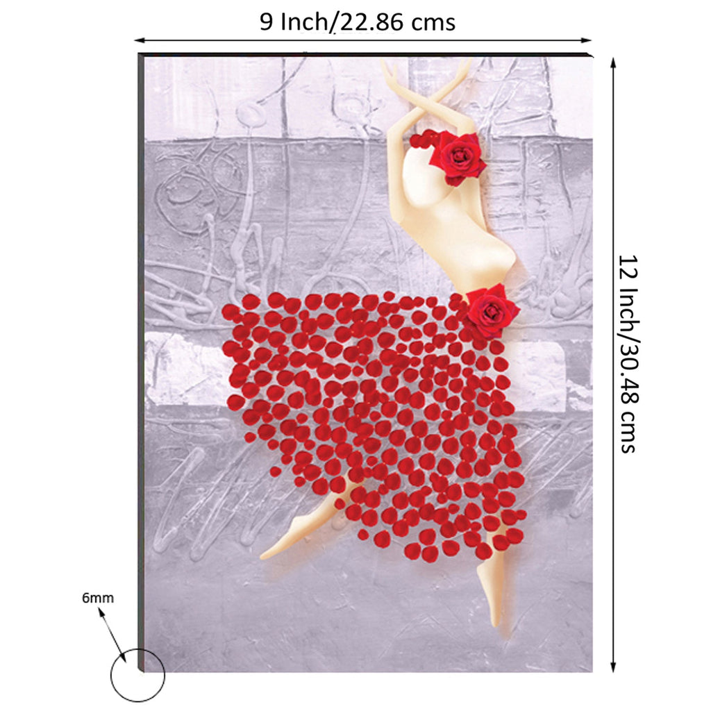 6MM MDF Lovely Dancing Lady Satin Matt Texture UV Art Painting Kafalo