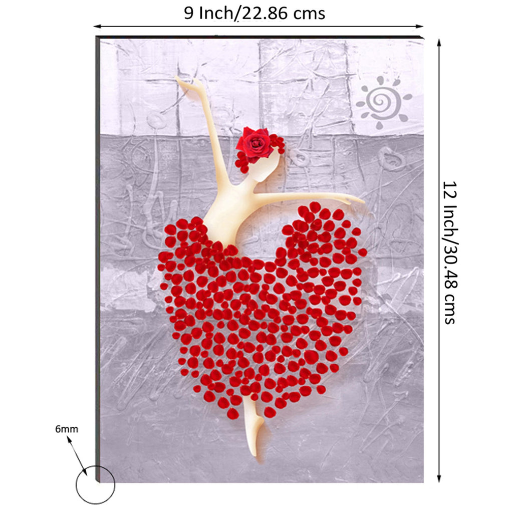 6MM MDF Lovely Dancing Lady Satin Matt Texture UV Art Painting Kafalo