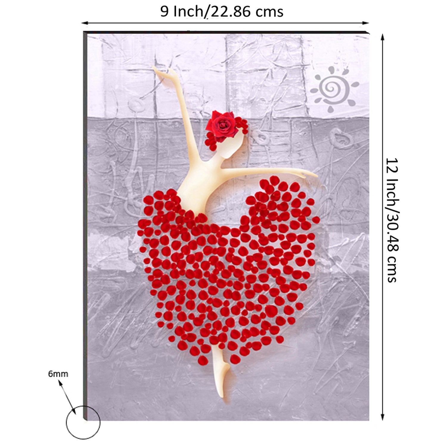 6MM MDF Lovely Dancing Lady Satin Matt Texture UV Art Painting Kafalo