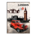 6MM MDF Red Antique Car Satin Matt Texture UV Art Painting Kafalo