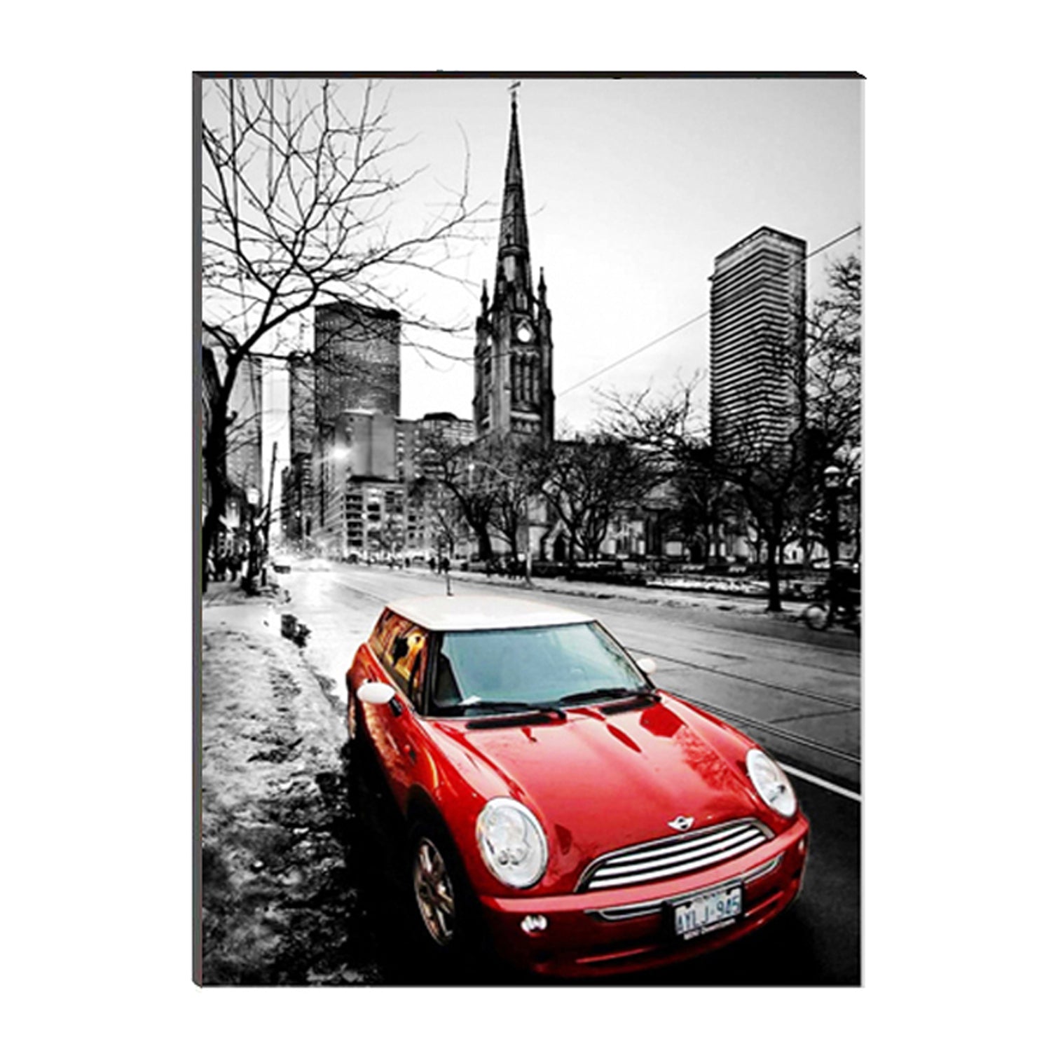 6MM MDF Red Antique Car Satin Matt Texture UV Art Painting Kafalo