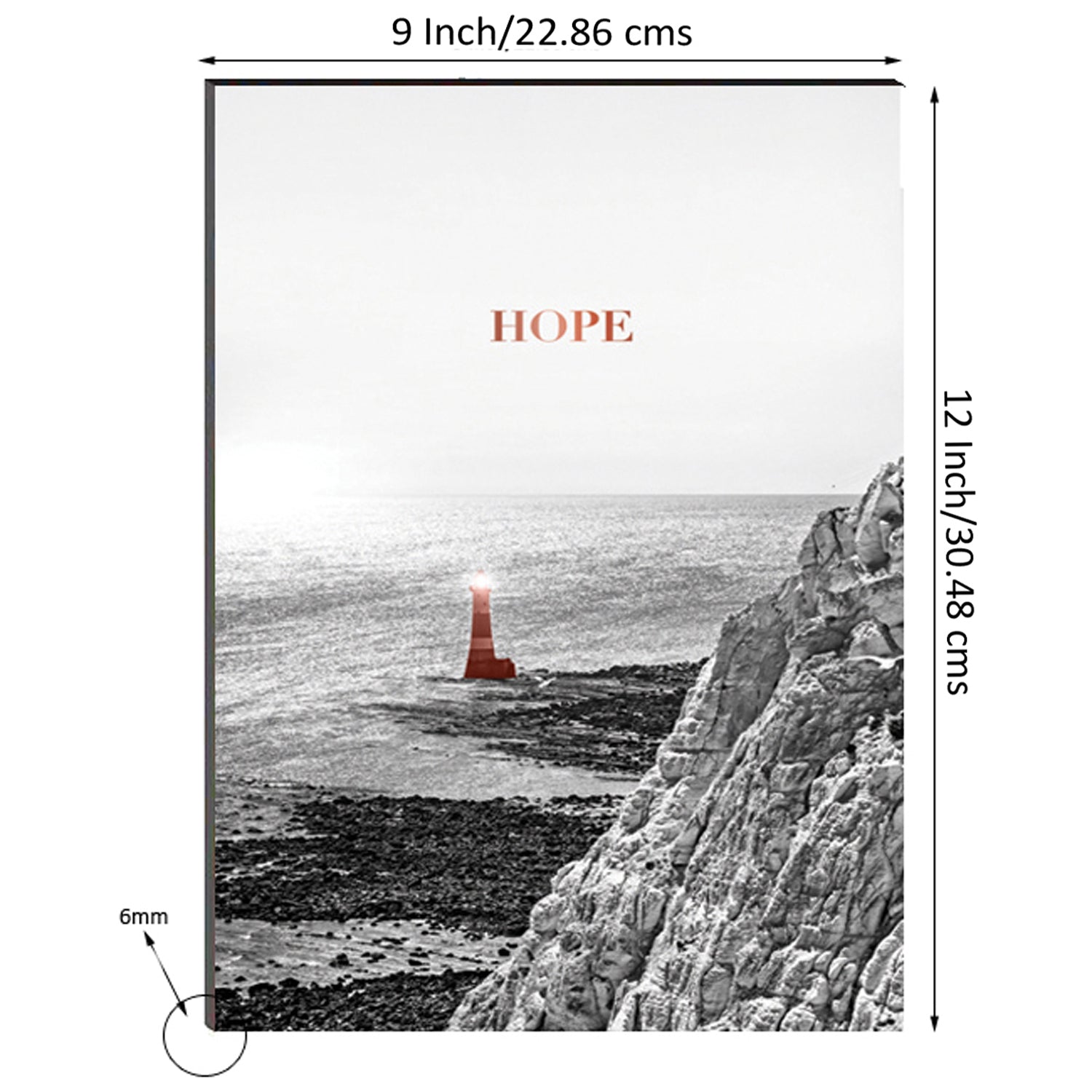 6MM MDF Hope Theme Satin Matt Texture UV Art Painting Kafalo
