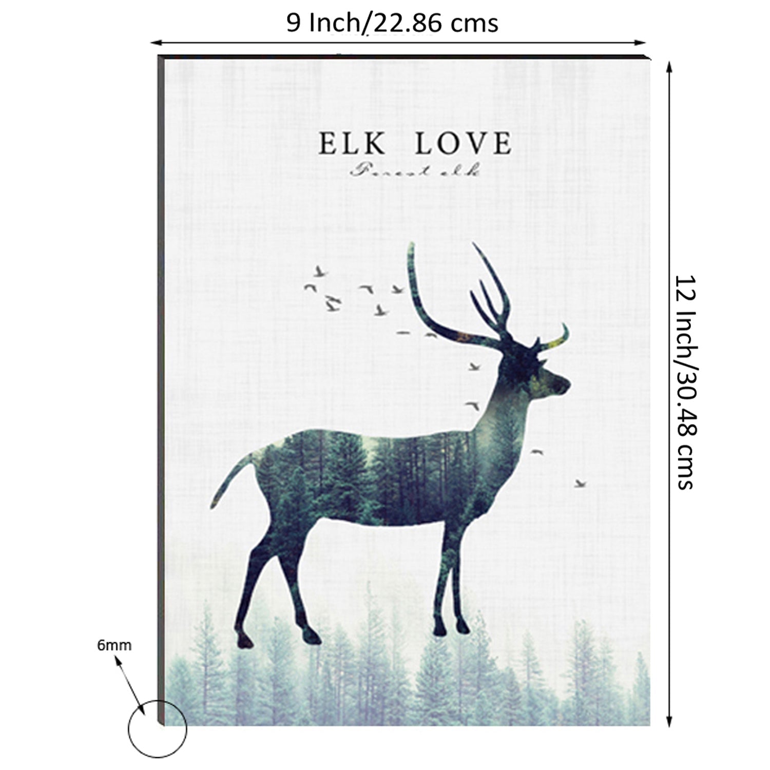6MM MDF Elk Love Deer Satin Matt Texture UV Art Painting Kafalo
