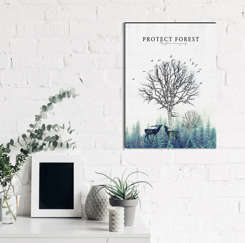 6MM MDF Protect Forest Theme Satin Matt Texture UV Art Painting Kafalo