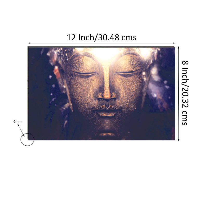 6MM MDF Meditating Lord Buddha Satin Matt Texture UV Art Painting Kafalo