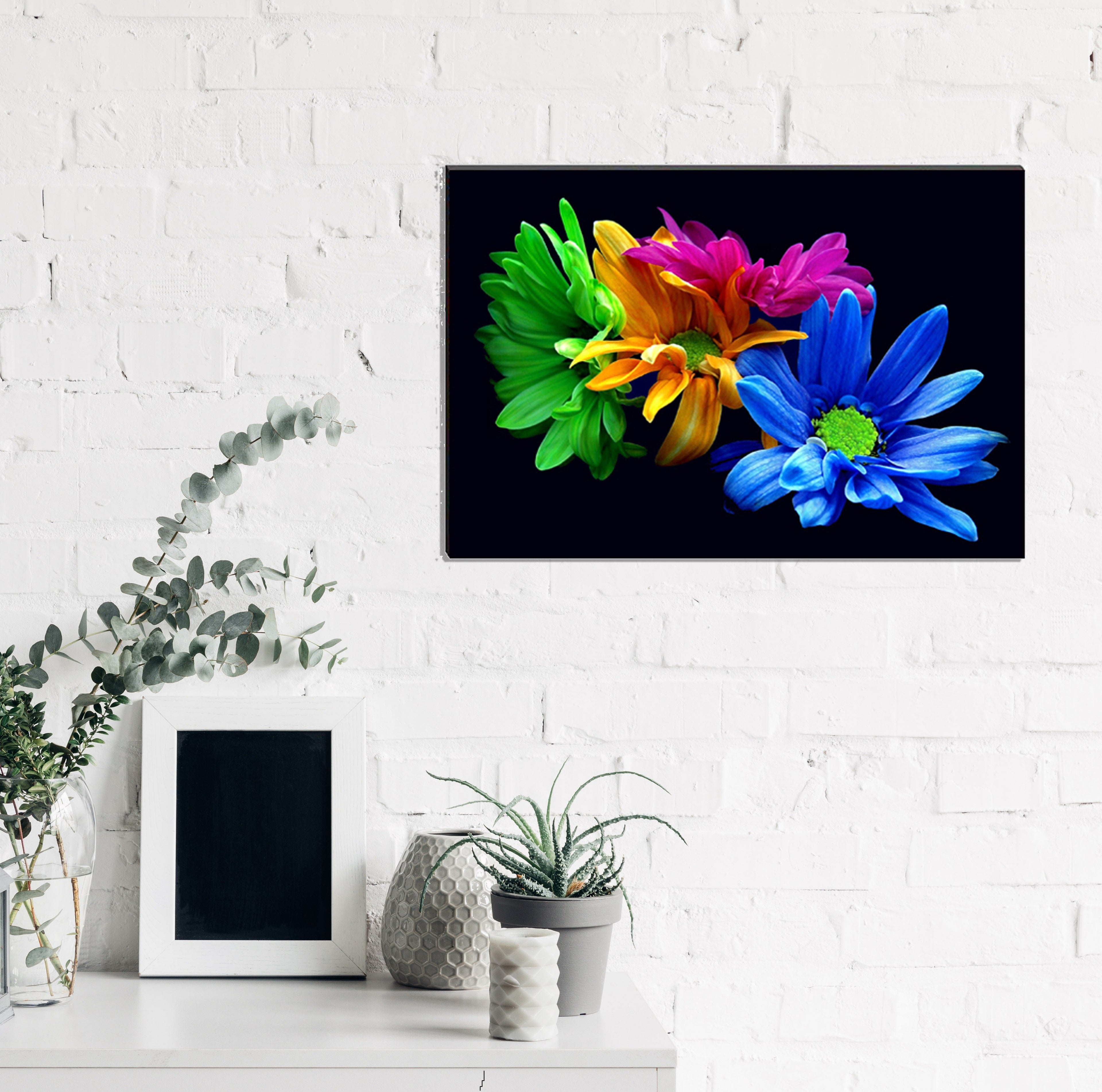 6MM MDF Colorful Flowers Satin Matt Texture UV Art Painting Kafalo