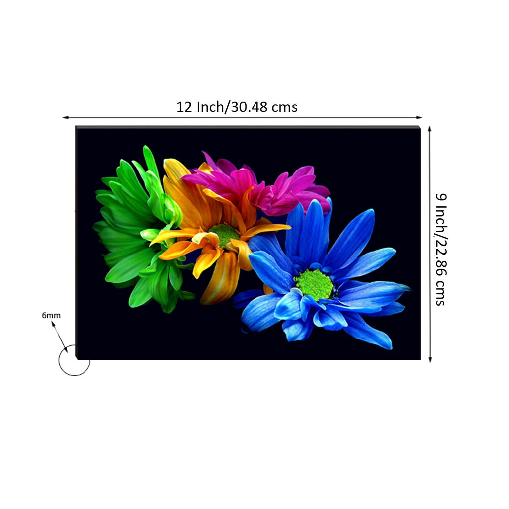 6MM MDF Colorful Flowers Satin Matt Texture UV Art Painting Kafalo