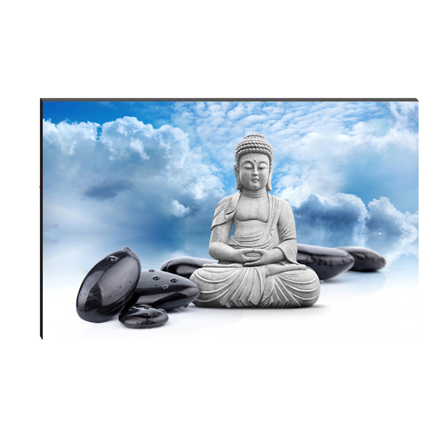Meditating Buddha Painting Digital Printed Religious Wall Art Kafalo
