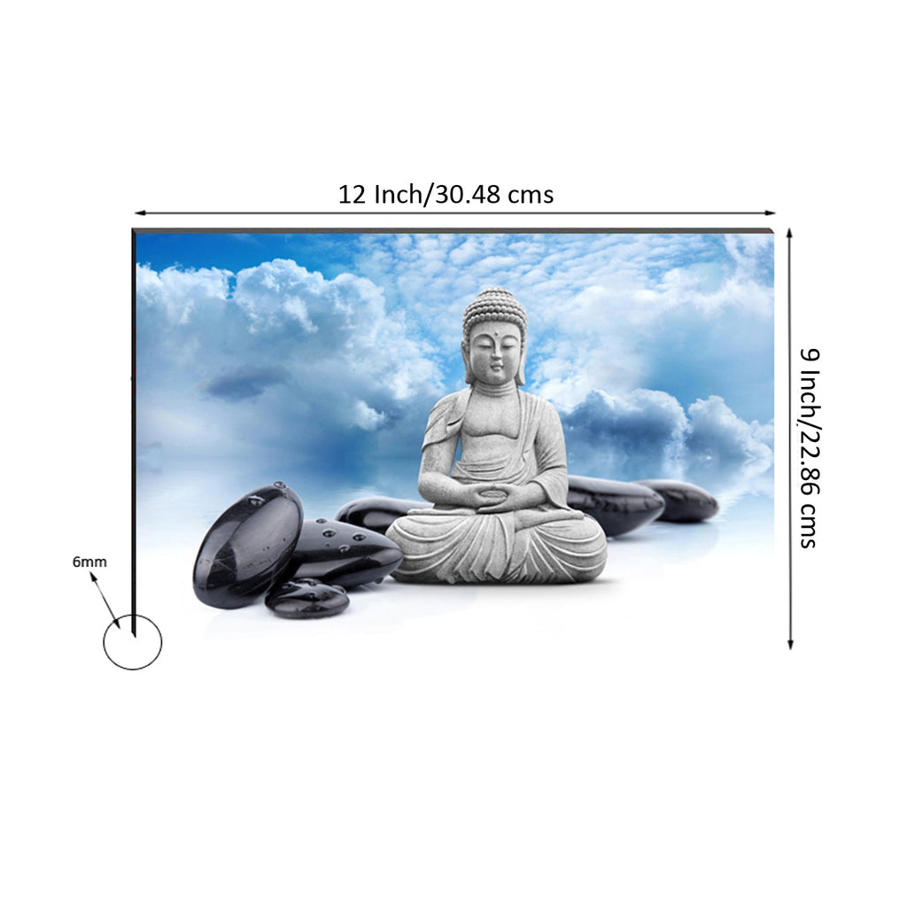 Meditating Buddha Painting Digital Printed Religious Wall Art Kafalo