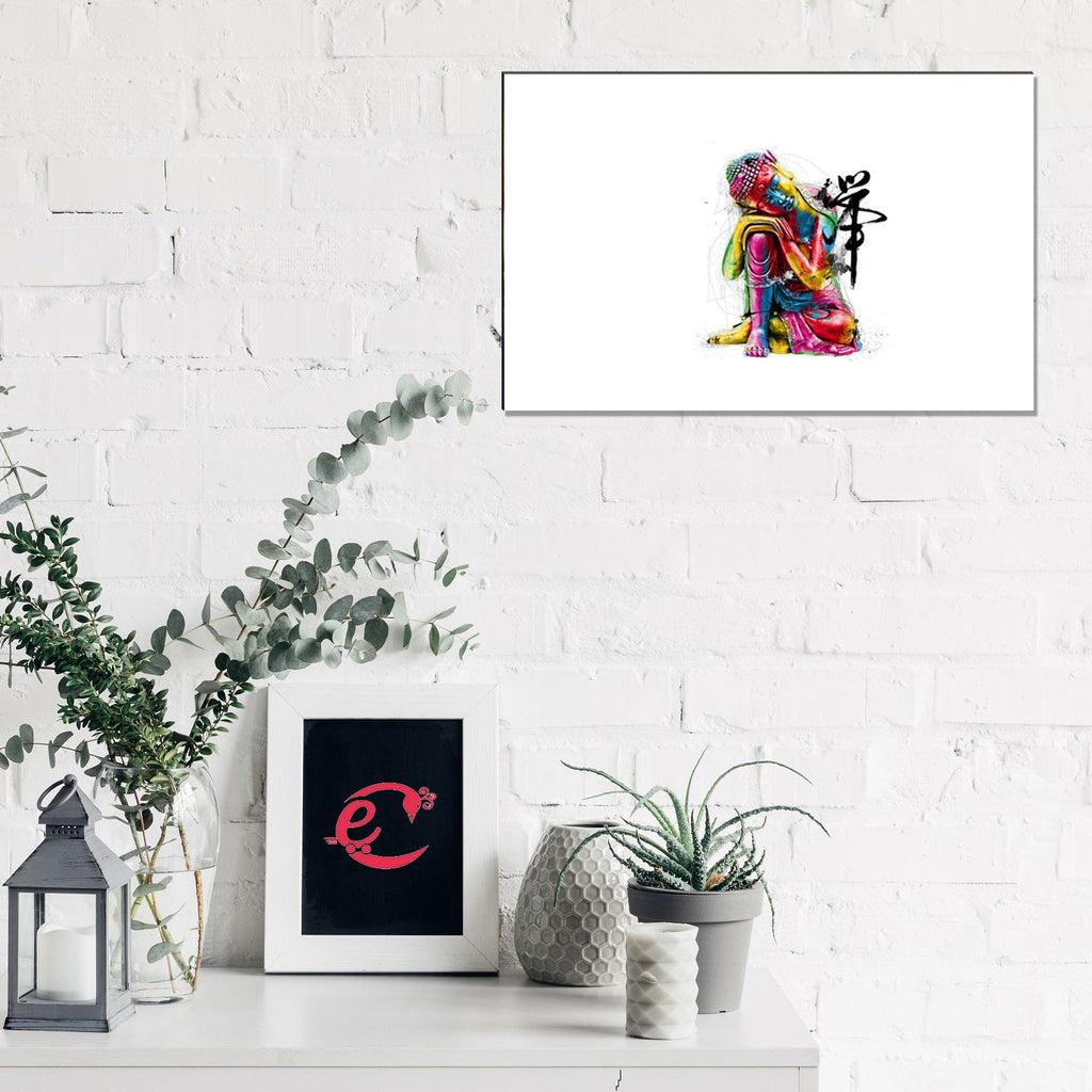 Resting Buddha On Knee Painting Digital Printed Religious Wall Art Kafalo