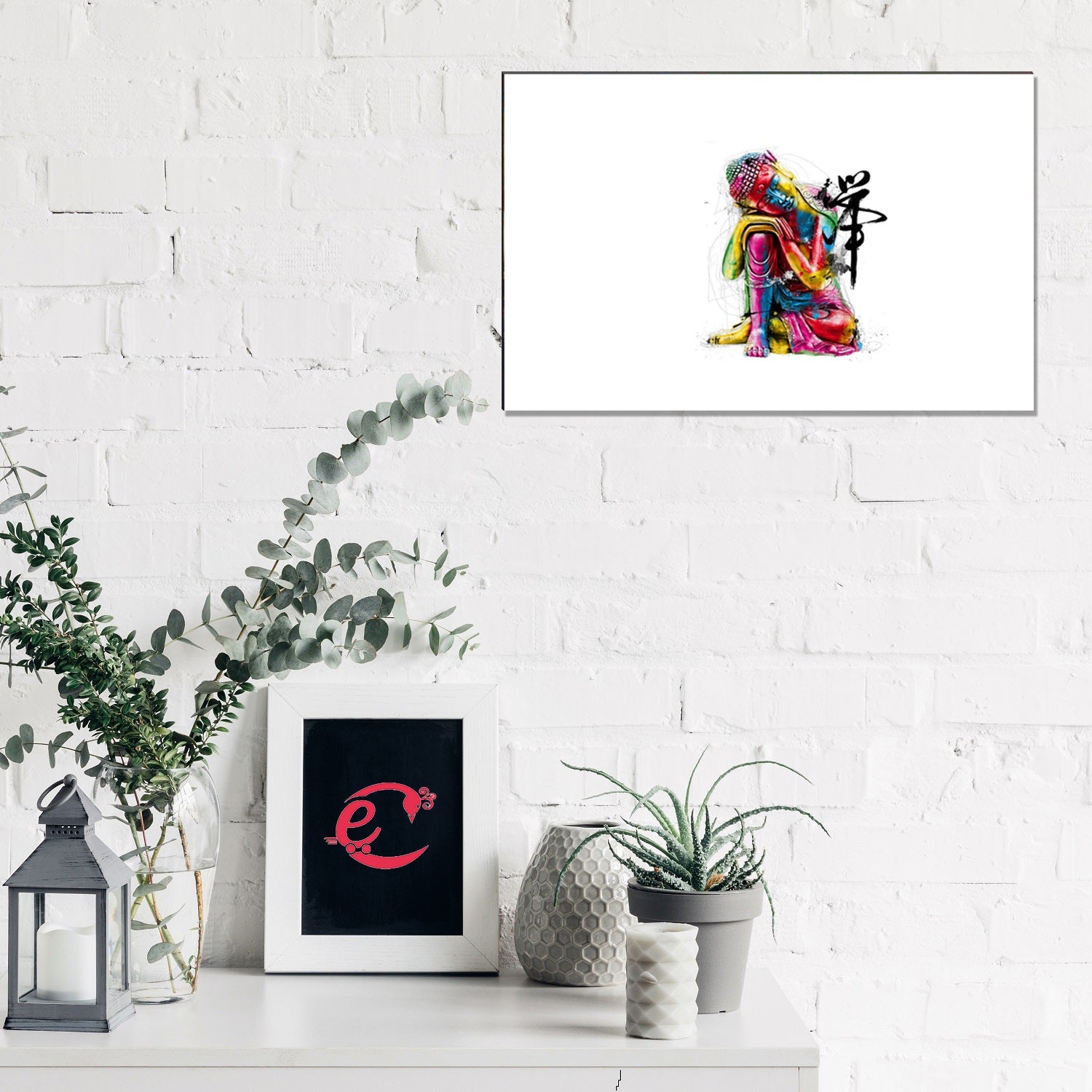 Resting Buddha On Knee Painting Digital Printed Religious Wall Art Kafalo